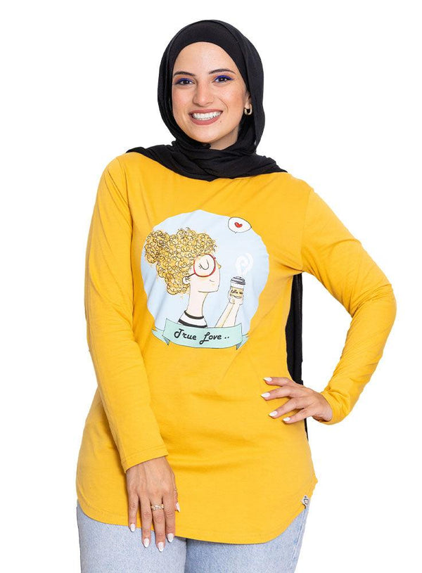 Sun Flower Printed Long - Sleeve Design 30 - Khotwh